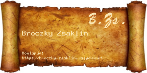 Broczky Zsaklin névjegykártya